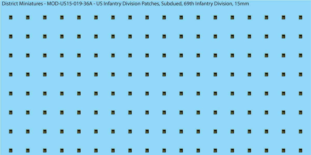Modern US - US Infantry Division Patches, Subdued (Multiple Options), 15mm Decals
