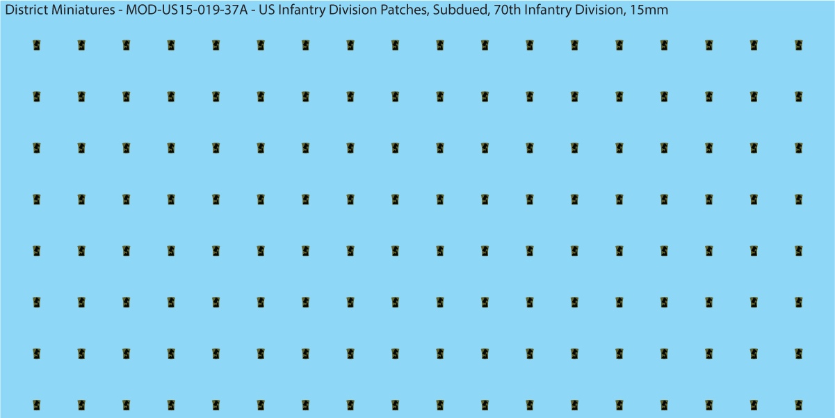 Modern US - US Infantry Division Patches, Subdued (Multiple Options), 15mm Decals