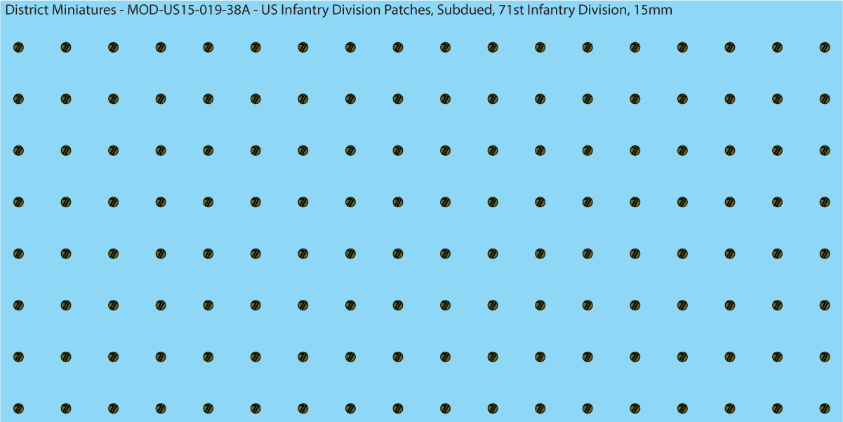 Modern US - US Infantry Division Patches, Subdued (Multiple Options), 15mm Decals