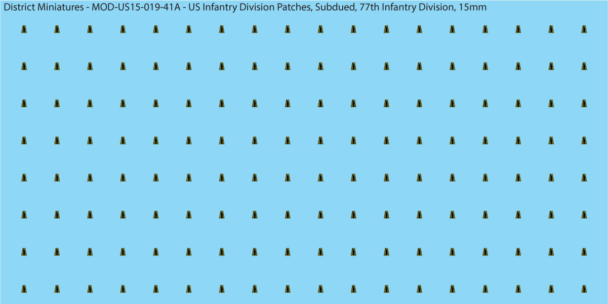 Modern US - US Infantry Division Patches, Subdued (Multiple Options), 15mm Decals