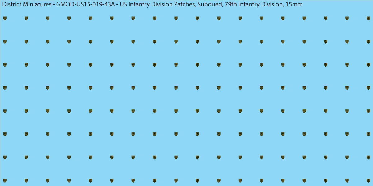 Modern US - US Infantry Division Patches, Subdued (Multiple Options), 15mm Decals