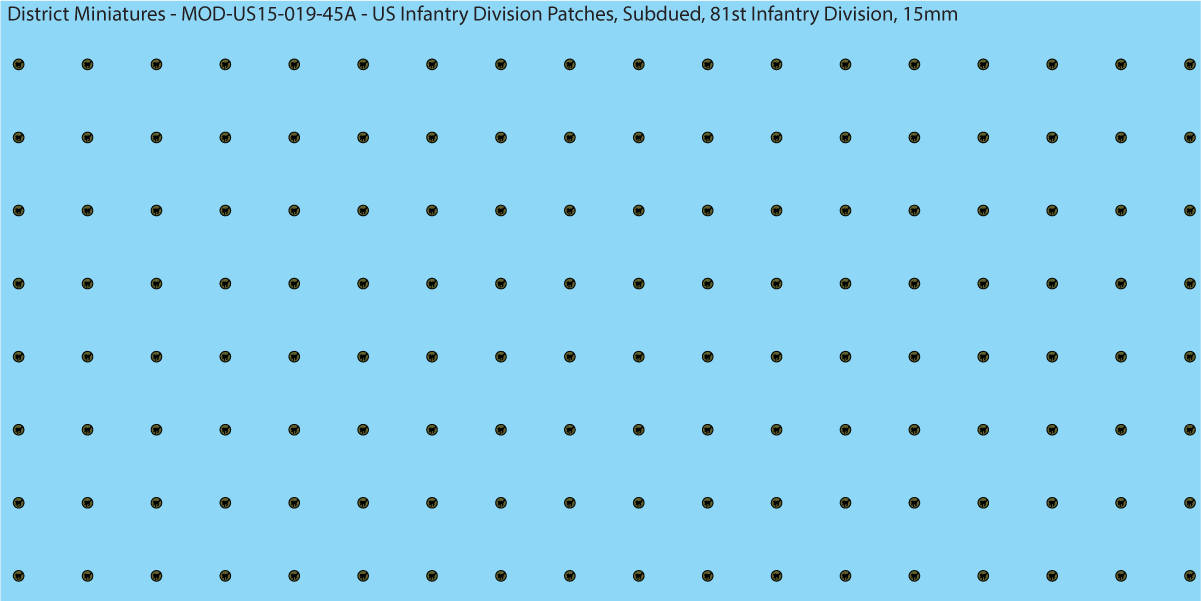 Modern US - US Infantry Division Patches, Subdued (Multiple Options), 15mm Decals