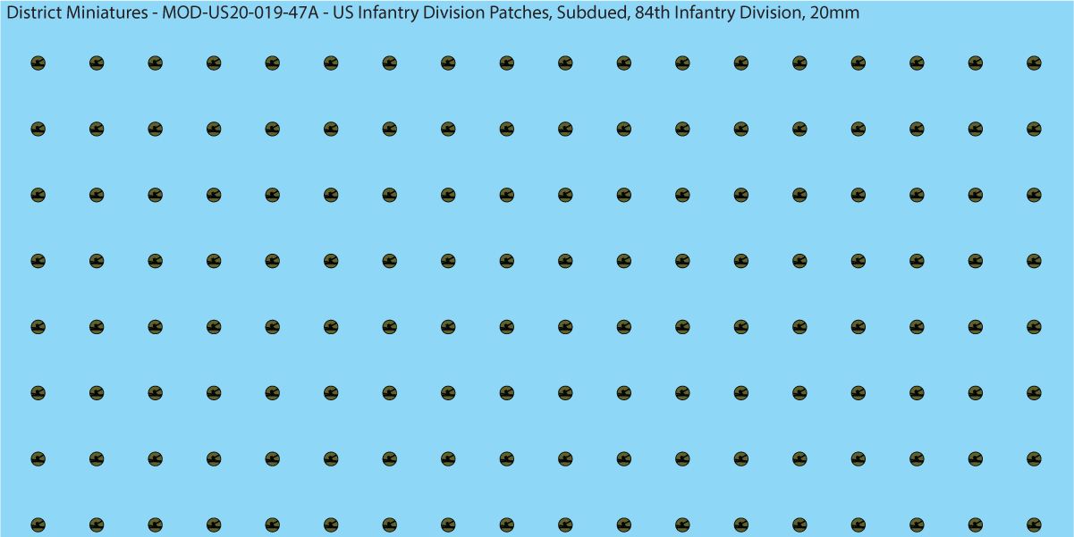 Modern US - US Infantry Division Patches, Subdued (Multiple Options), 15mm Decals