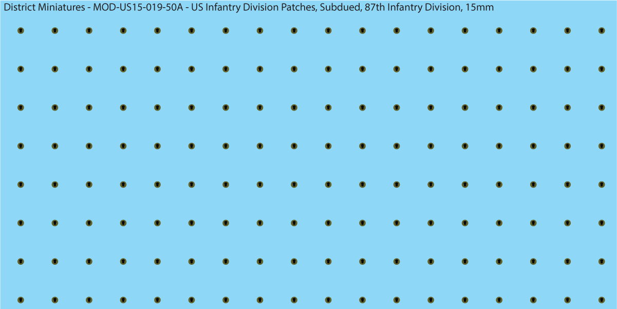 Modern US - US Infantry Division Patches, Subdued (Multiple Options), 15mm Decals