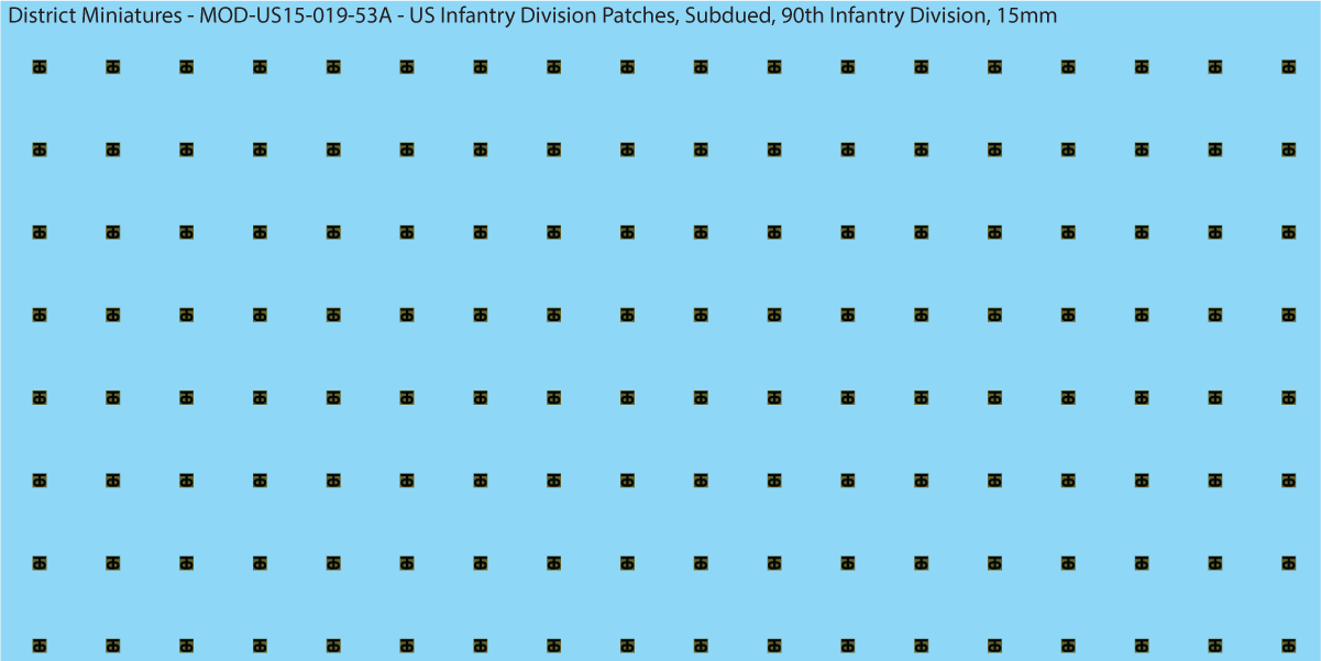 Modern US - US Infantry Division Patches, Subdued (Multiple Options), 15mm Decals