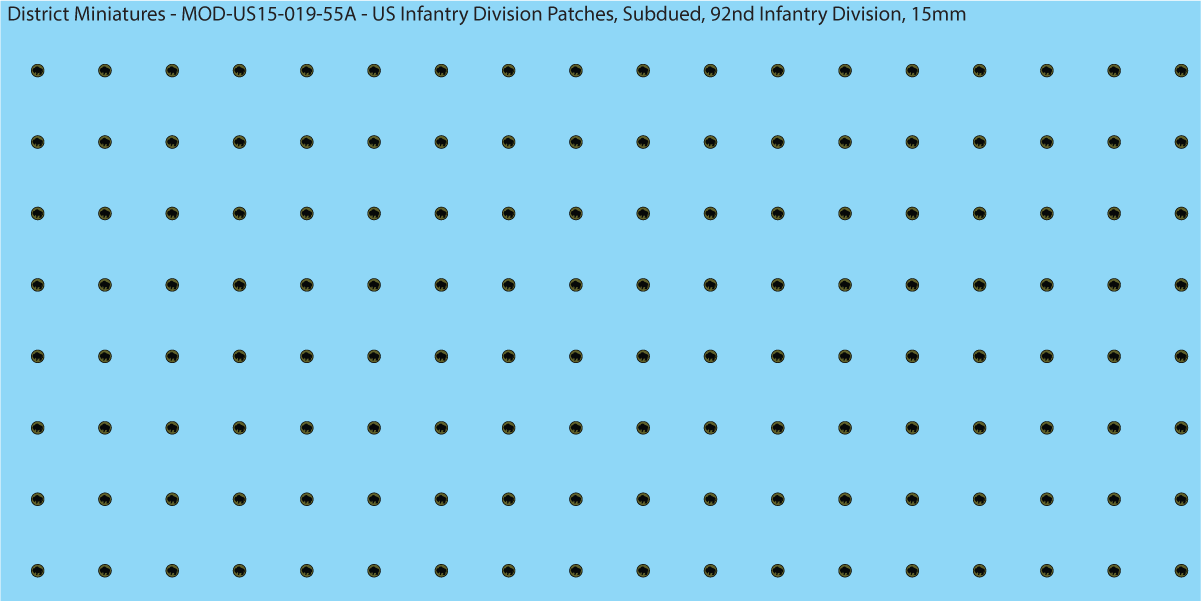Modern US - US Infantry Division Patches, Subdued (Multiple Options), 15mm Decals