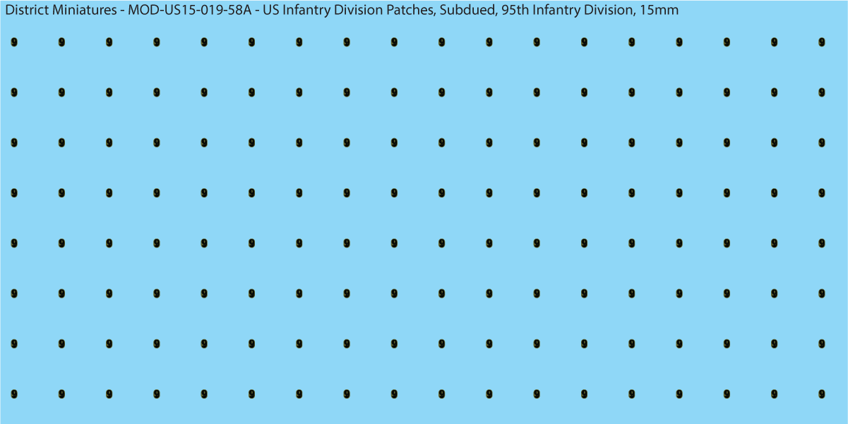 Modern US - US Infantry Division Patches, Subdued (Multiple Options), 15mm Decals