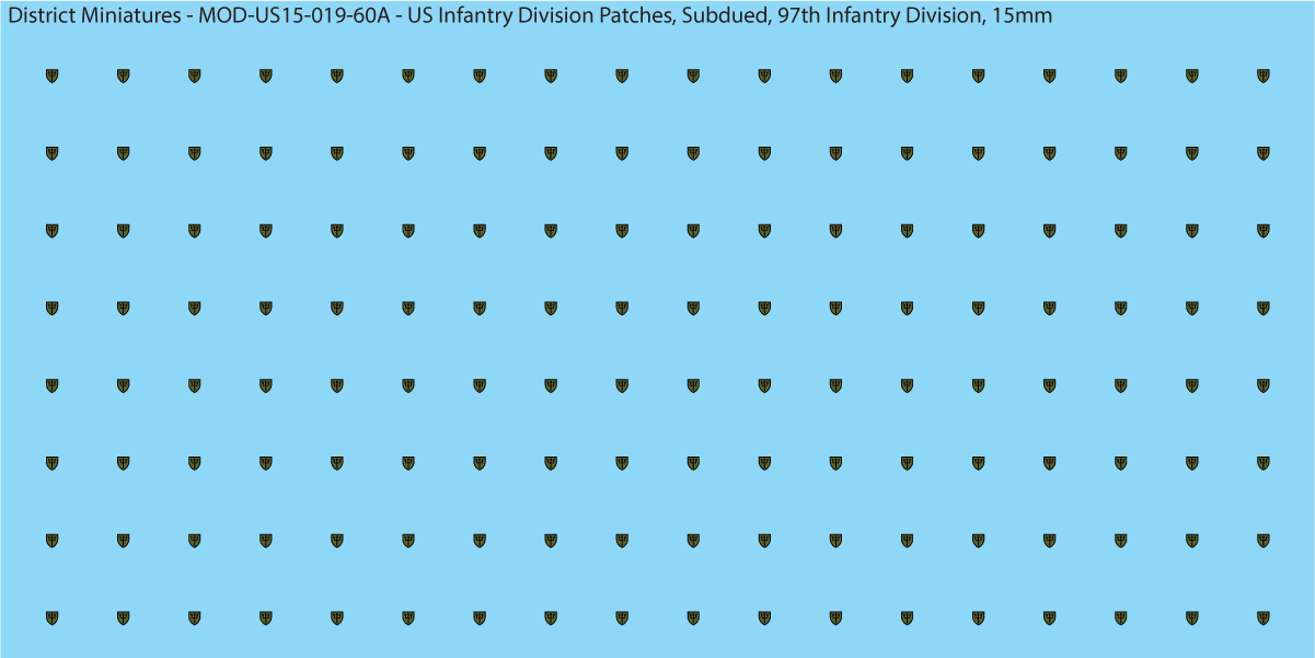 Modern US - US Infantry Division Patches, Subdued (Multiple Options), 15mm Decals
