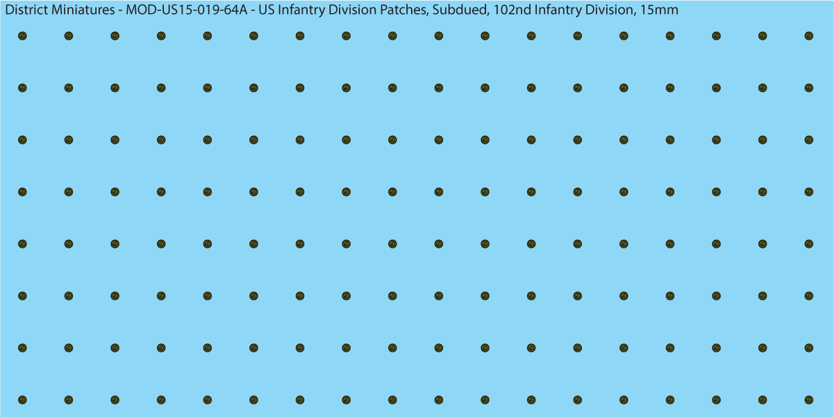 Modern US - US Infantry Division Patches, Subdued (Multiple Options), 15mm Decals