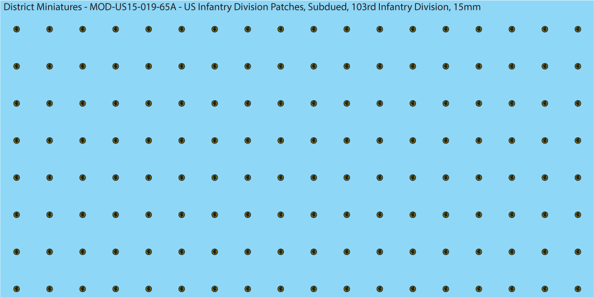 Modern US - US Infantry Division Patches, Subdued (Multiple Options), 15mm Decals