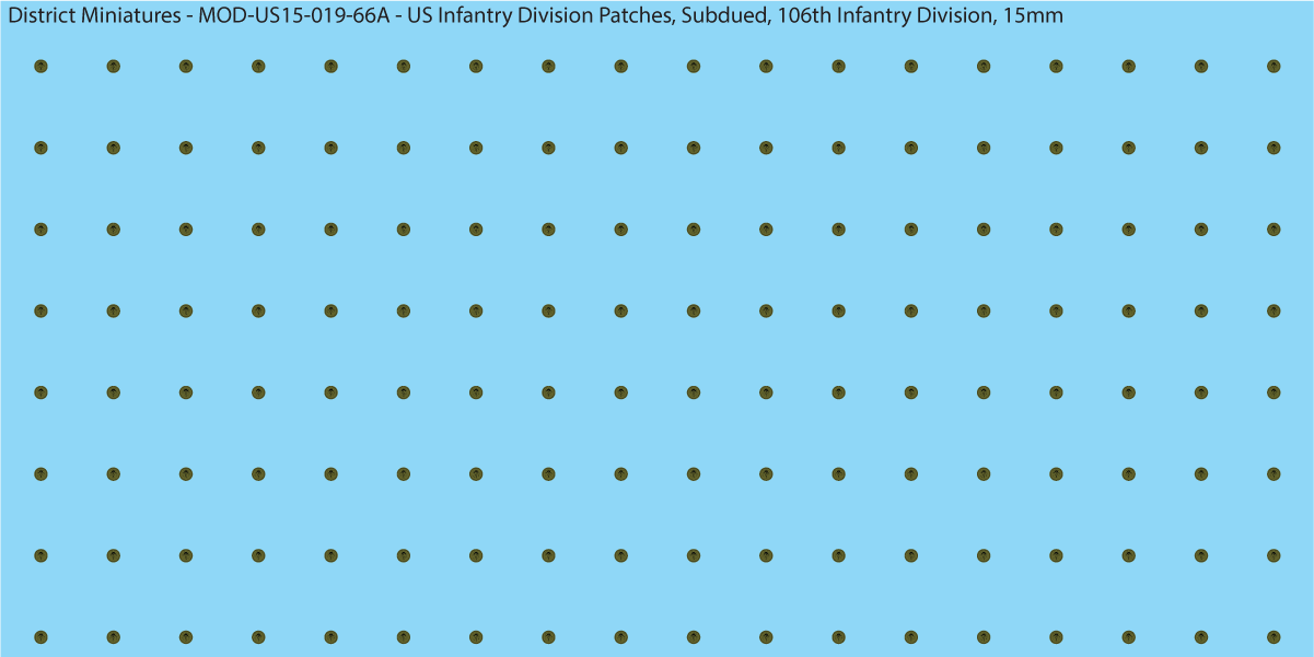 Modern US - US Infantry Division Patches, Subdued (Multiple Options), 15mm Decals