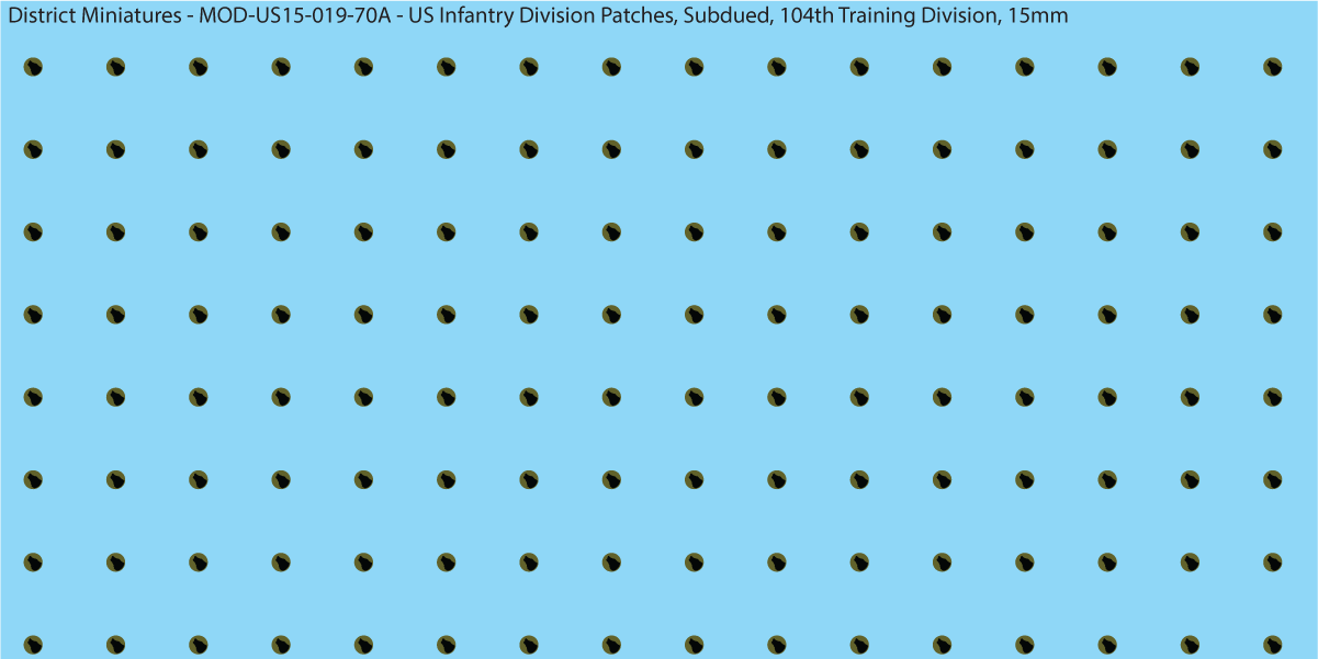Modern US - US Infantry Division Patches, Subdued (Multiple Options), 15mm Decals