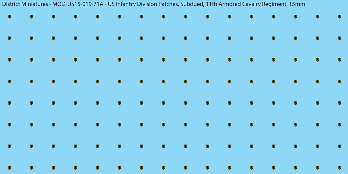 Modern US - US Infantry Division Patches, Subdued (Multiple Options), 15mm Decals