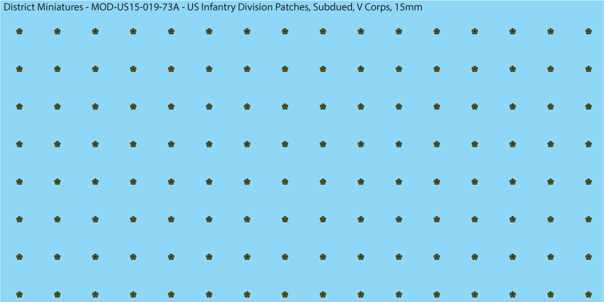 Modern US - US Infantry Division Patches, Subdued (Multiple Options), 15mm Decals
