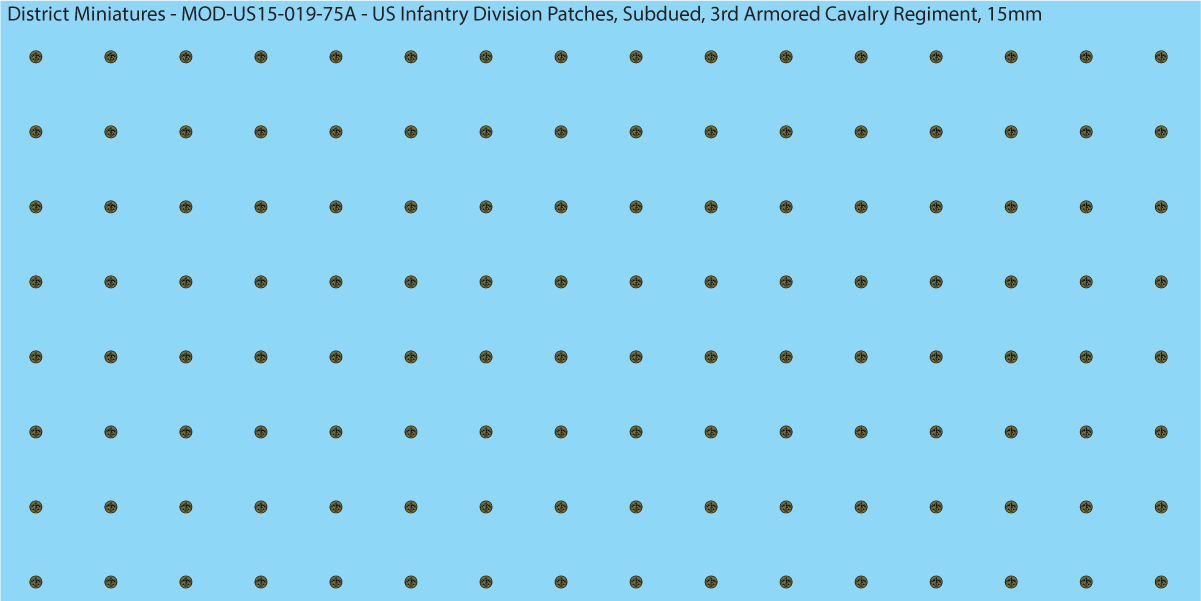 Modern US - US Infantry Division Patches, Subdued (Multiple Options), 15mm Decals