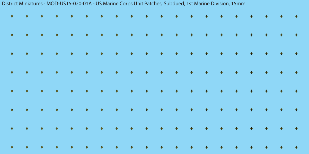 Modern US - US Marine Unit Patches, Subdued (Multiple Options), 15mm Decals