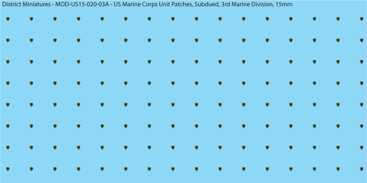 Modern US - US Marine Unit Patches, Subdued (Multiple Options), 15mm Decals