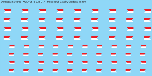 Modern US Cavalry Guidons, 15mm Decals