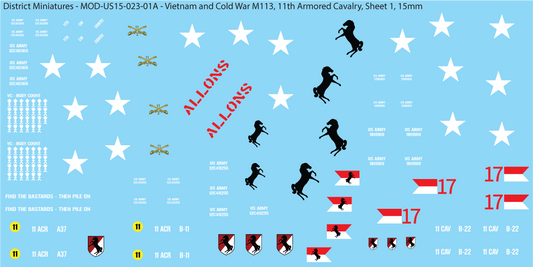 Vietnam and Cold War Era M113 (Multiple Options), 15mm Decals