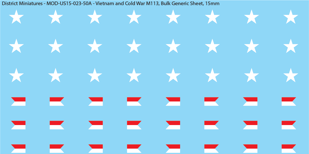 Vietnam and Cold War Era M113 (Multiple Options), 15mm Decals