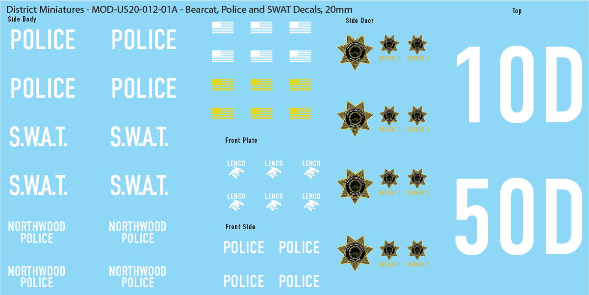 Lenco Bearcat Decals (Multiple Options), 20mm