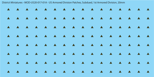 Modern US - US Armored Division Patched, Subdued (Multiple Options), 20mm Decals
