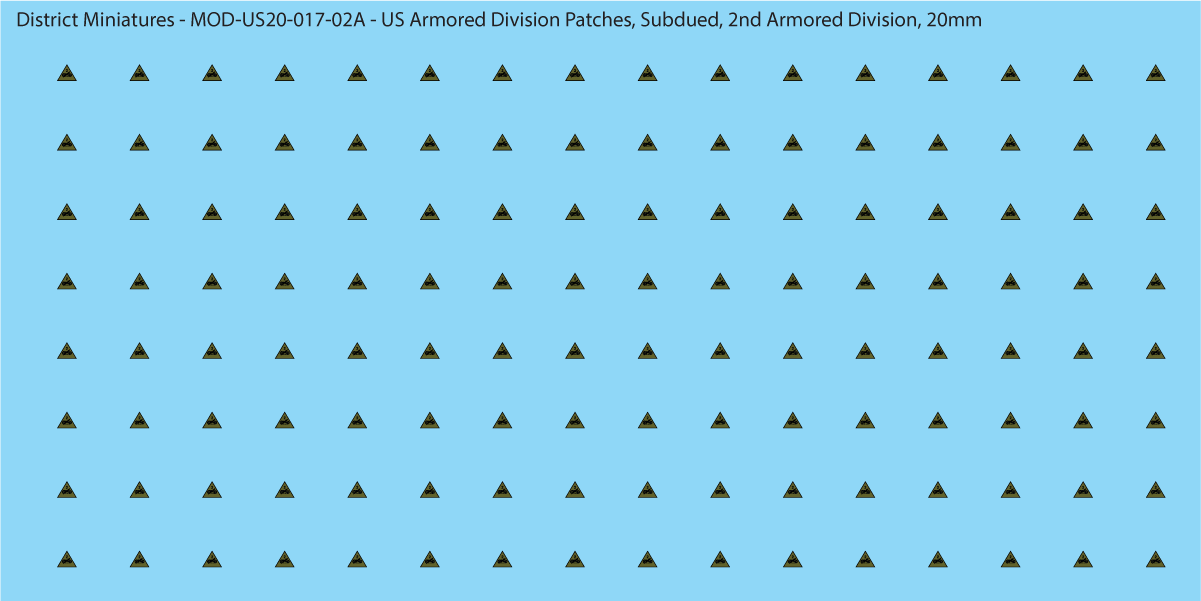 Modern US - US Armored Division Patched, Subdued (Multiple Options), 20mm Decals