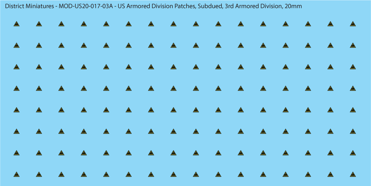 Modern US - US Armored Division Patched, Subdued (Multiple Options), 20mm Decals
