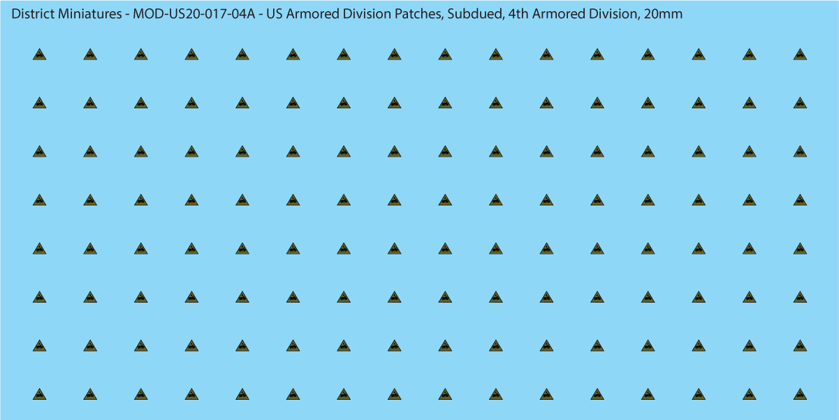 Modern US - US Armored Division Patched, Subdued (Multiple Options), 20mm Decals