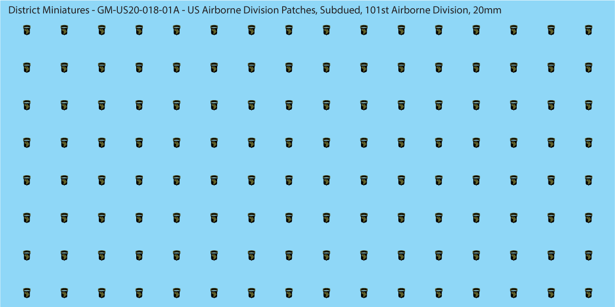 Modern US - US Airborne Division Patches, Subdued (Multiple Options), 20mm Decals