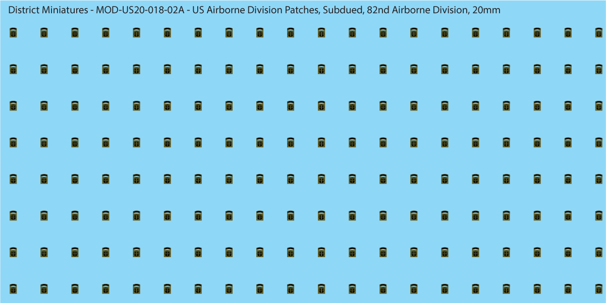 Modern US - US Airborne Division Patches, Subdued (Multiple Options), 20mm Decals