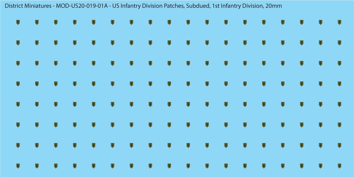 Modern US - US Infantry Division Patches, Subdued (Multiple Options), 20mm Decals