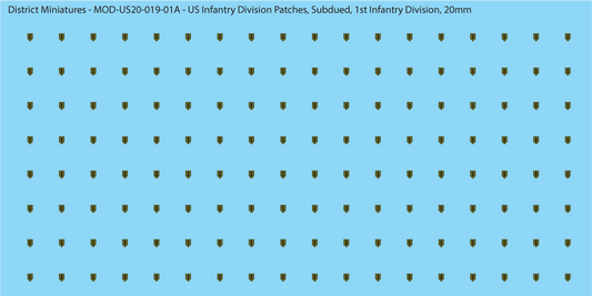 Modern US - US Infantry Division Patches, Subdued (Multiple Options), 20mm Decals
