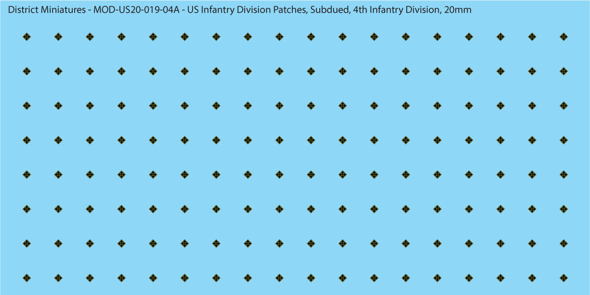 Modern US - US Infantry Division Patches, Subdued (Multiple Options), 20mm Decals
