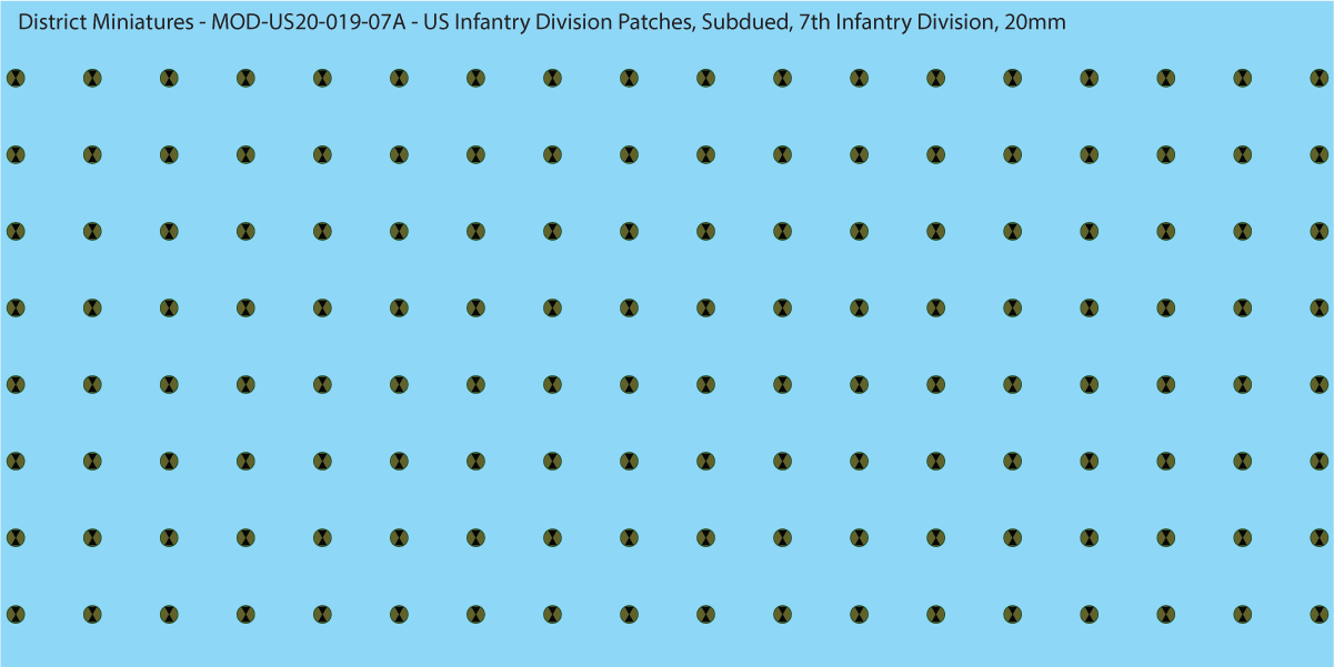 Modern US - US Infantry Division Patches, Subdued (Multiple Options), 20mm Decals