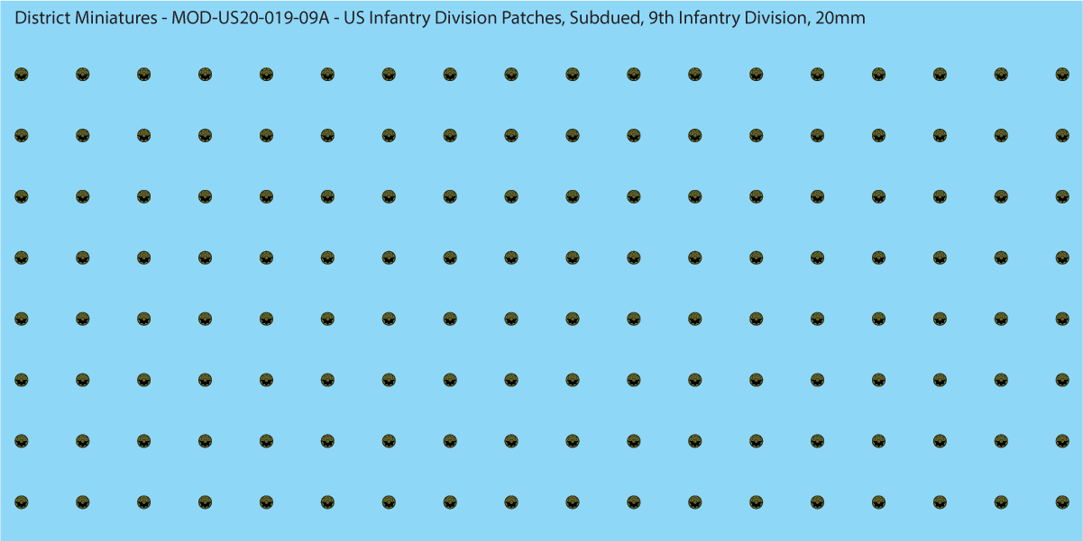 Modern US - US Infantry Division Patches, Subdued (Multiple Options), 20mm Decals