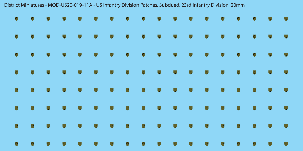 Modern US - US Infantry Division Patches, Subdued (Multiple Options), 20mm Decals