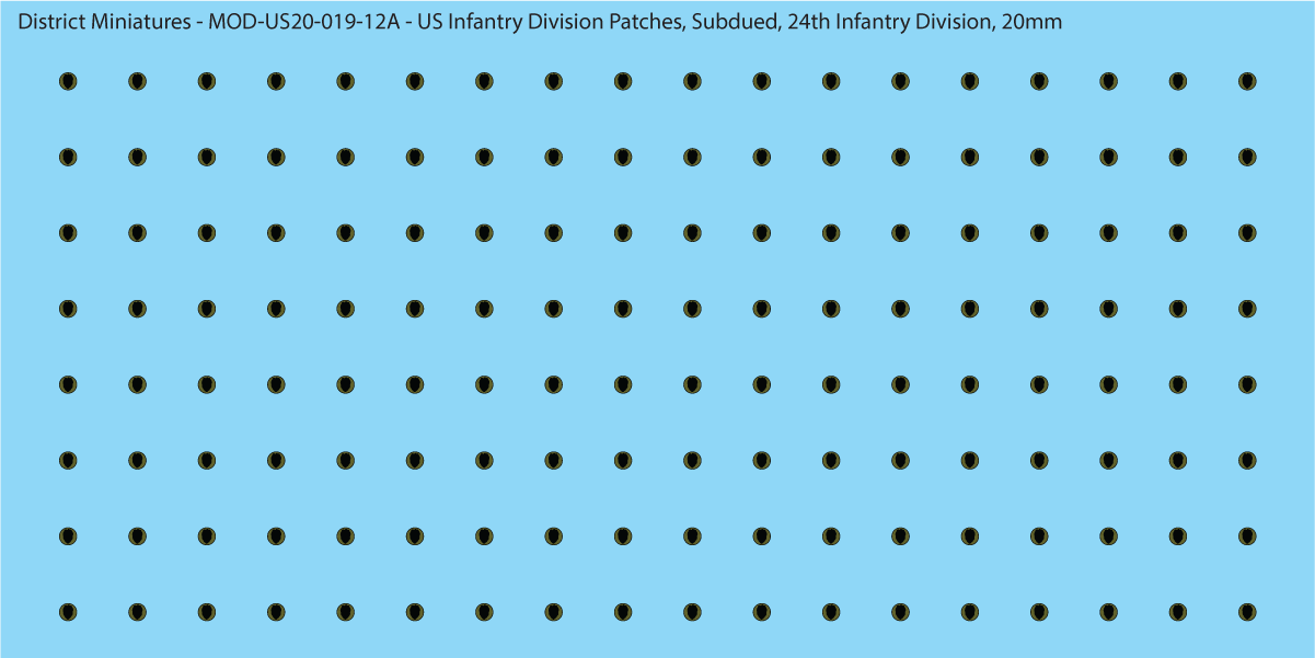 Modern US - US Infantry Division Patches, Subdued (Multiple Options), 20mm Decals