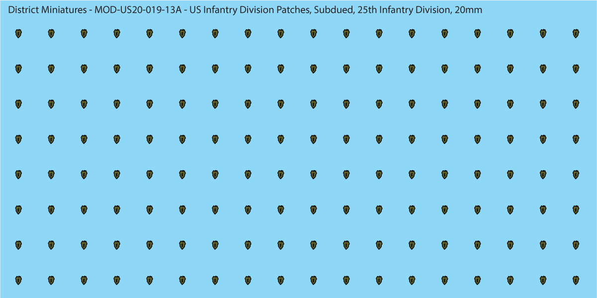 Modern US - US Infantry Division Patches, Subdued (Multiple Options), 20mm Decals
