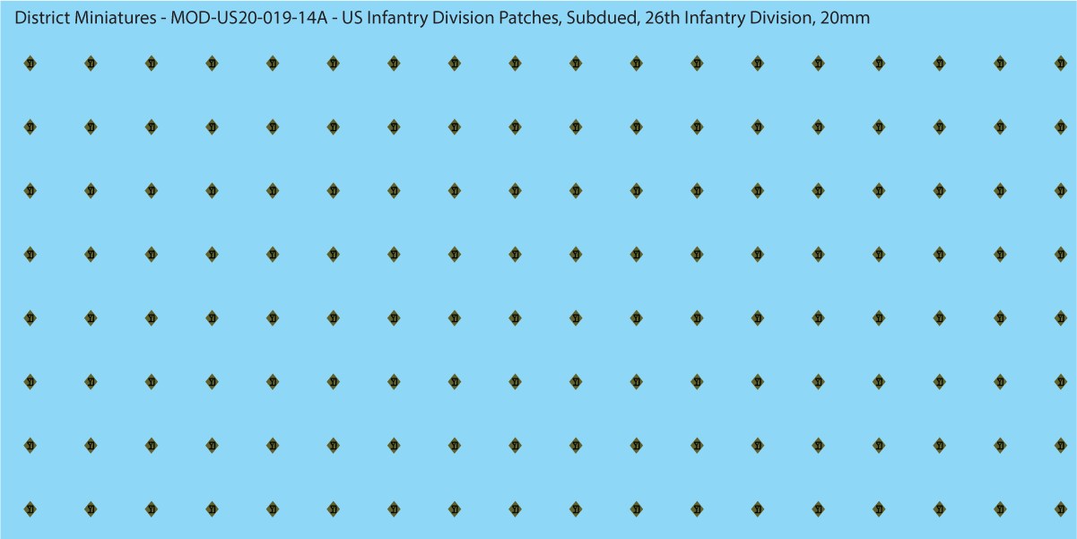Modern US - US Infantry Division Patches, Subdued (Multiple Options), 20mm Decals