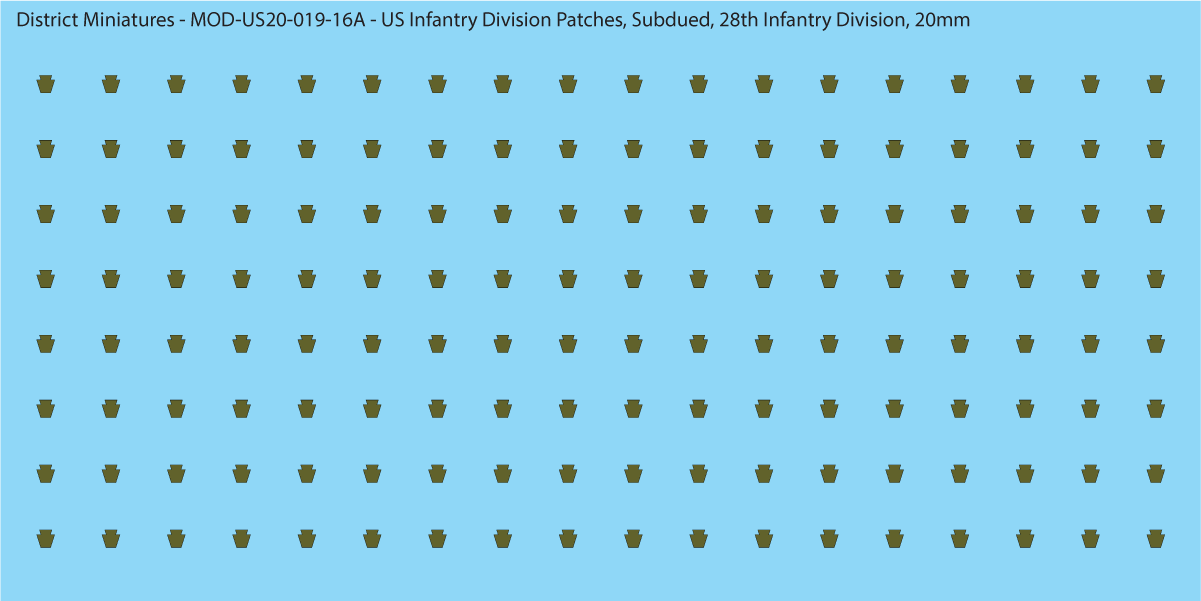 Modern US - US Infantry Division Patches, Subdued (Multiple Options), 20mm Decals