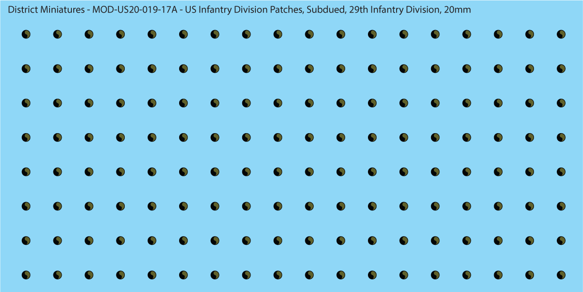 Modern US - US Infantry Division Patches, Subdued (Multiple Options), 20mm Decals