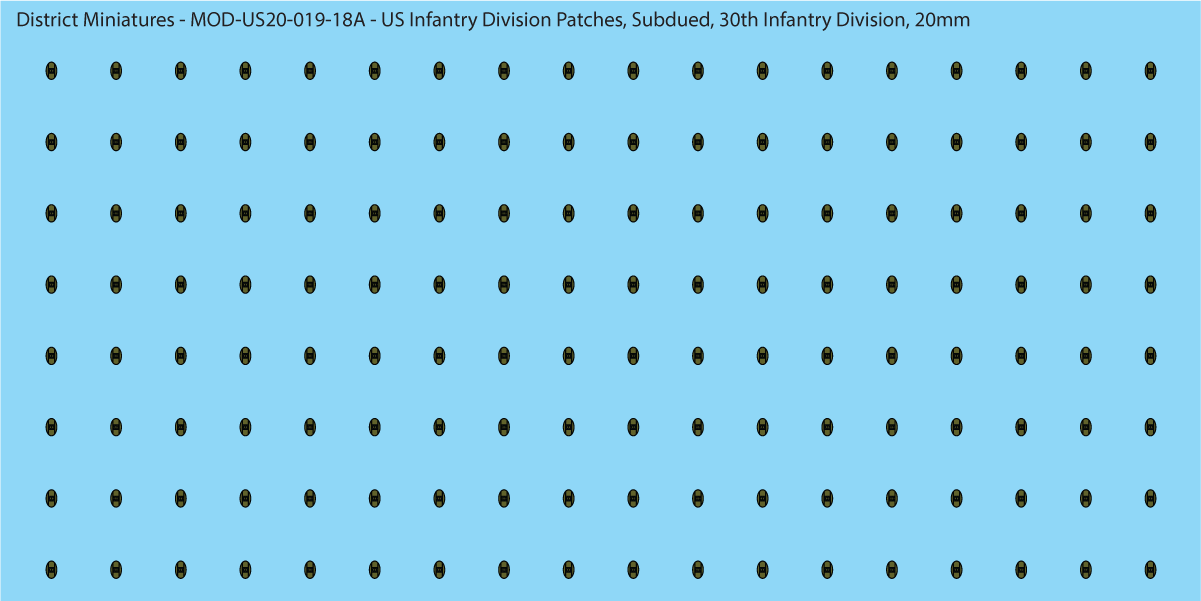 Modern US - US Infantry Division Patches, Subdued (Multiple Options), 20mm Decals