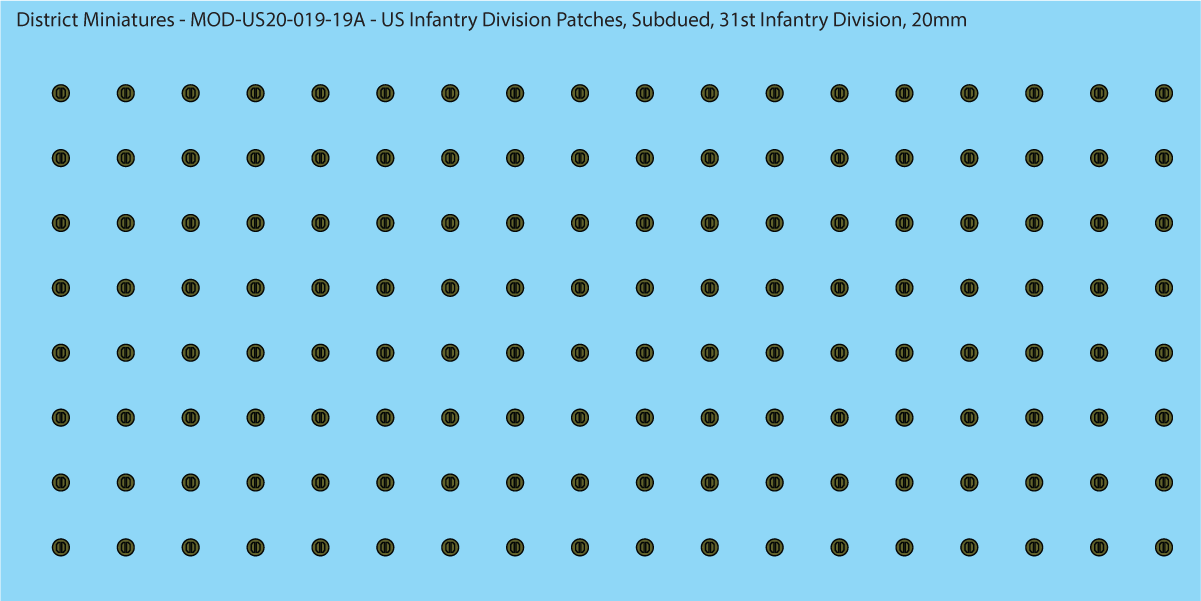 Modern US - US Infantry Division Patches, Subdued (Multiple Options), 20mm Decals