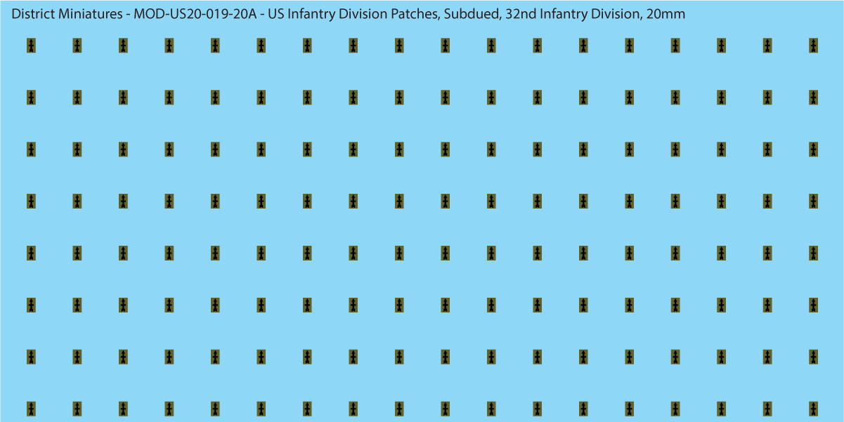 Modern US - US Infantry Division Patches, Subdued (Multiple Options), 20mm Decals