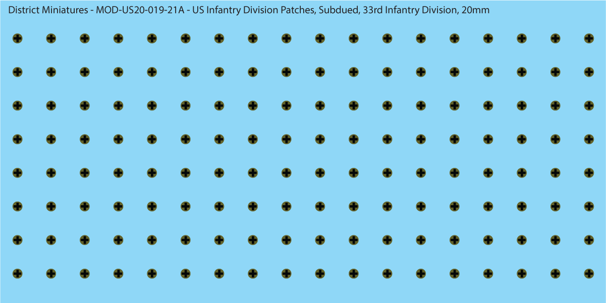 Modern US - US Infantry Division Patches, Subdued (Multiple Options), 20mm Decals