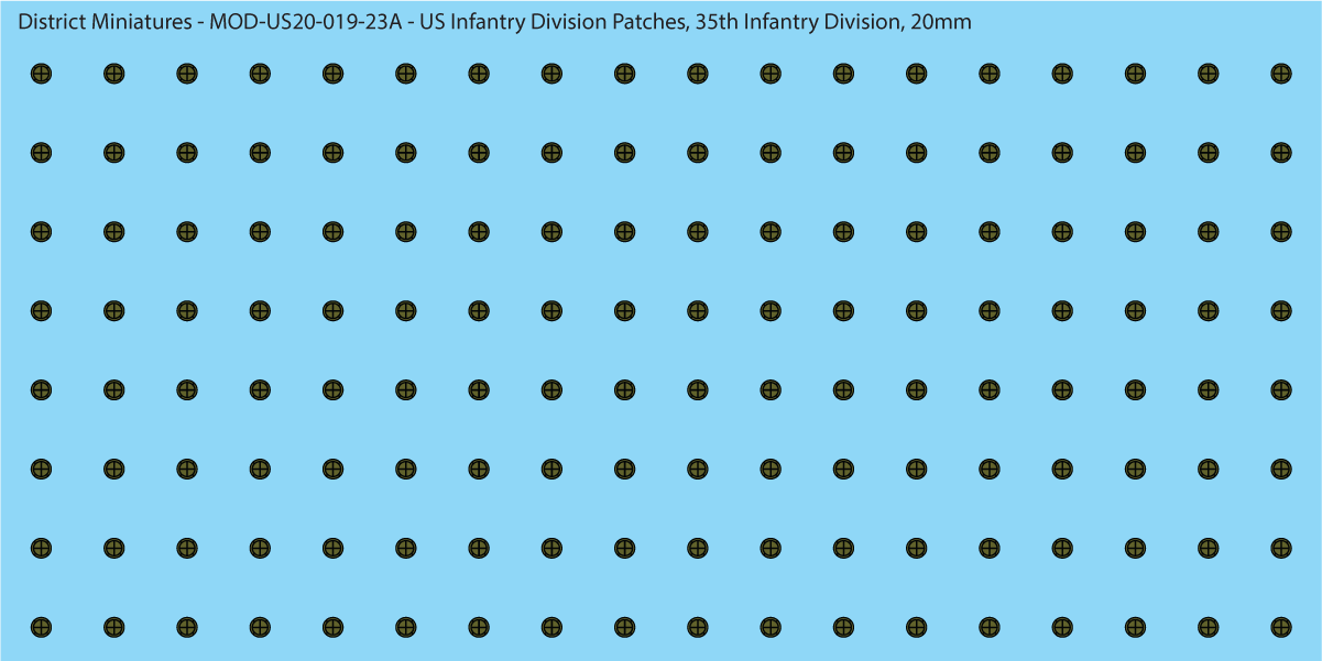 Modern US - US Infantry Division Patches, Subdued (Multiple Options), 20mm Decals