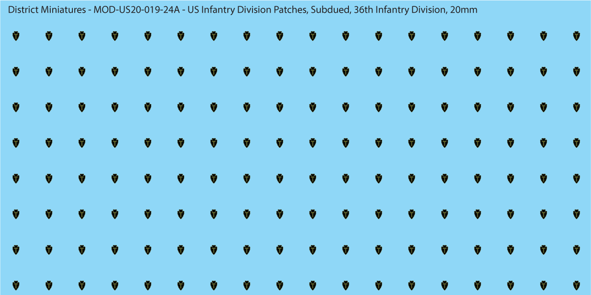Modern US - US Infantry Division Patches, Subdued (Multiple Options), 20mm Decals