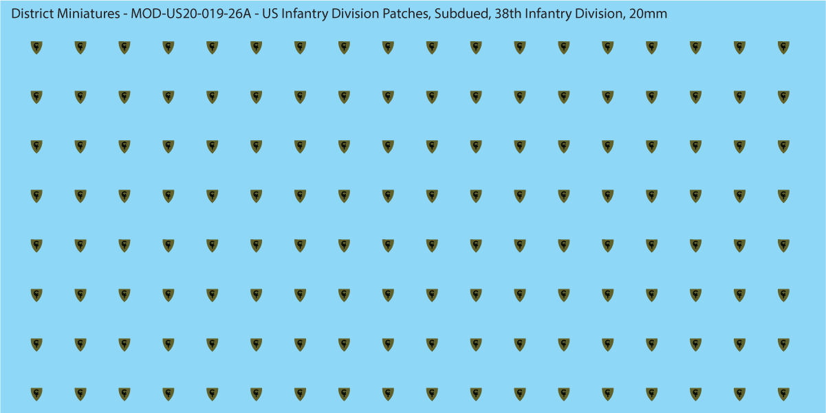 Modern US - US Infantry Division Patches, Subdued (Multiple Options), 20mm Decals