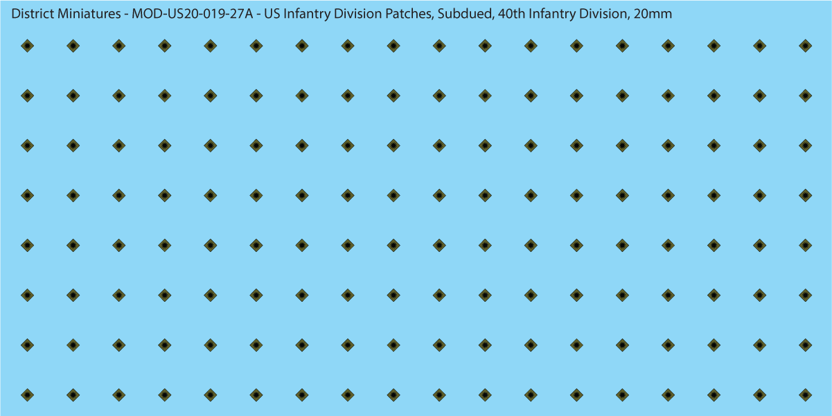 Modern US - US Infantry Division Patches, Subdued (Multiple Options), 20mm Decals